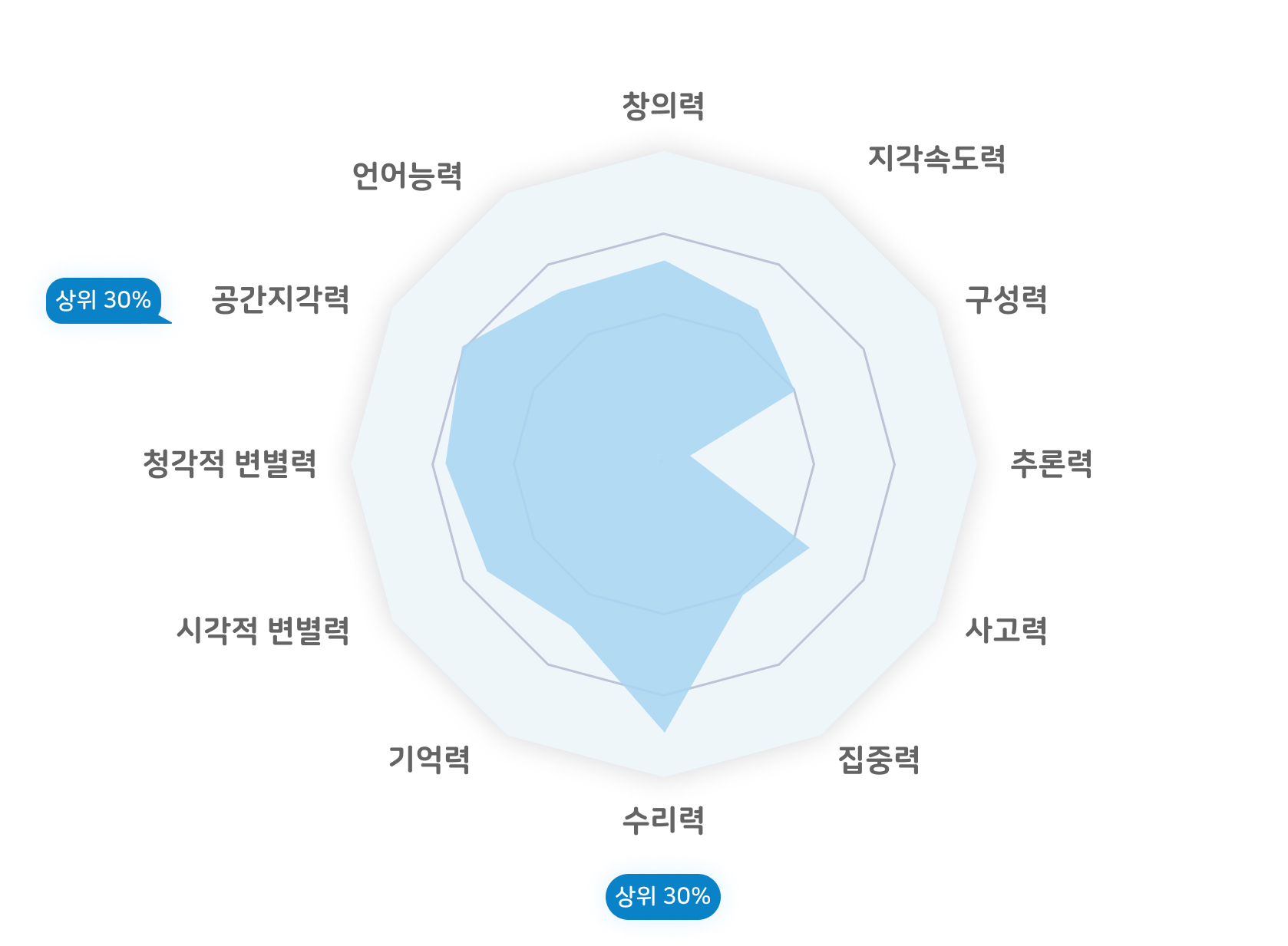 영역별 분석 차트
